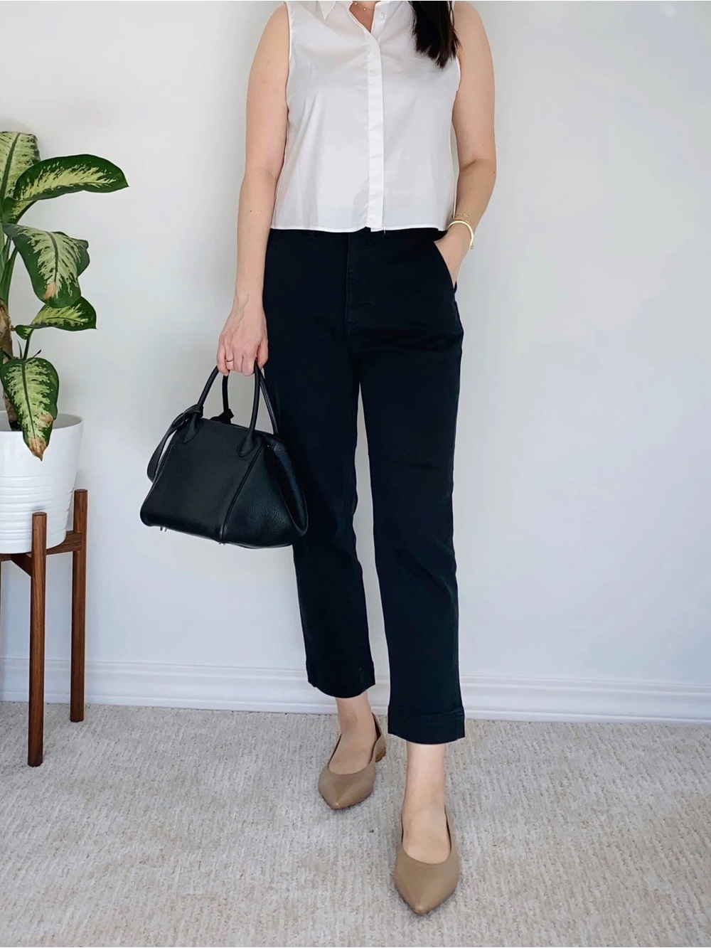 Everlane‎ the slim leg crop jeans in black size 2
